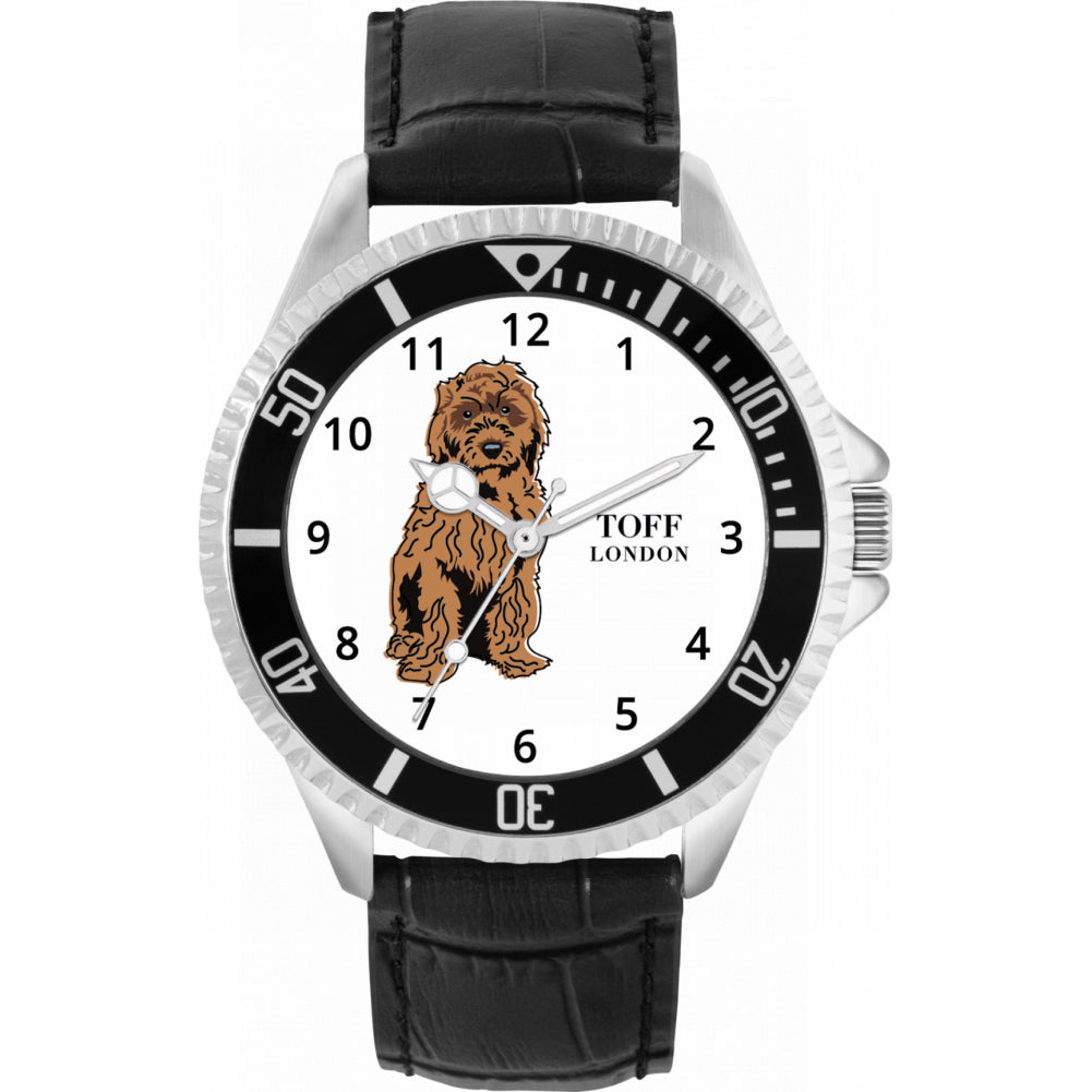 Mens Brown Cockapoo Dog Watch