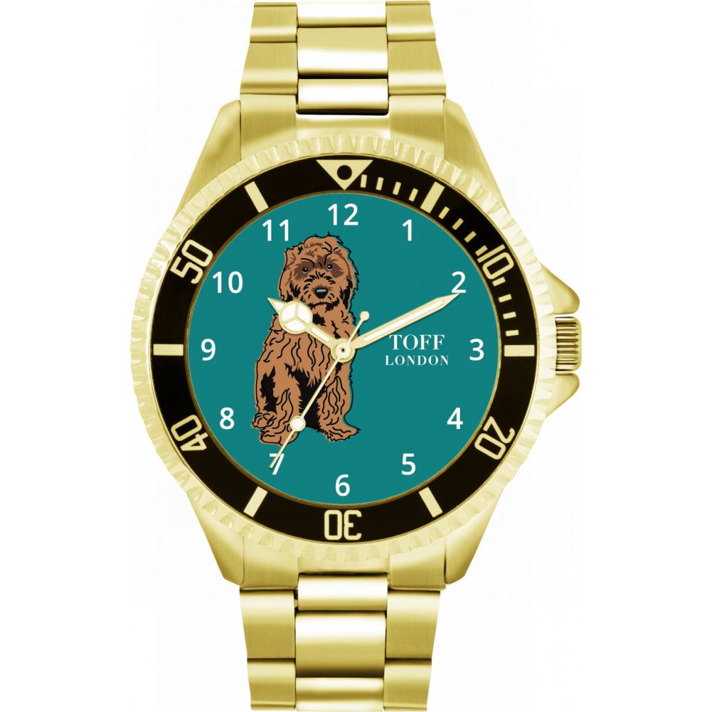 Mens Brown Cockapoo Dog Watch