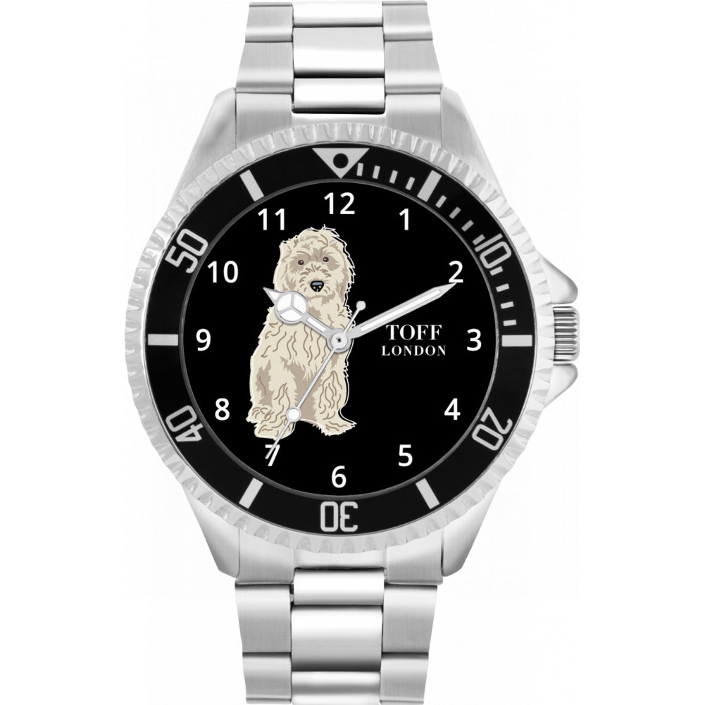 Mens White Cockapoo Dog Watch