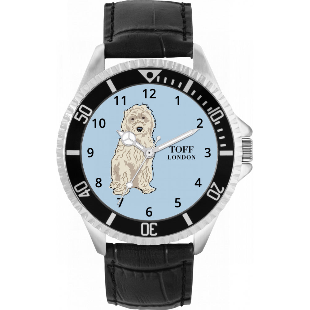 Mens White Cockapoo Dog Watch