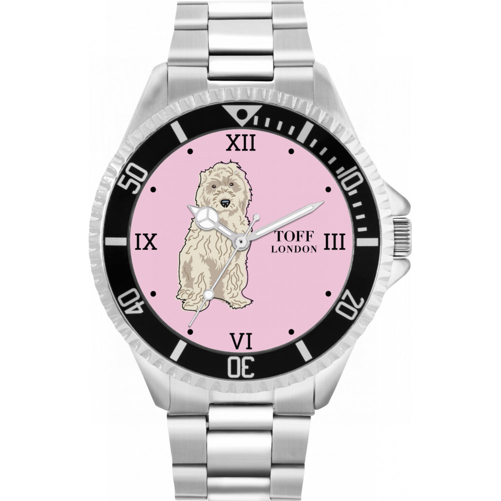 Mens White Cockapoo Dog Watch