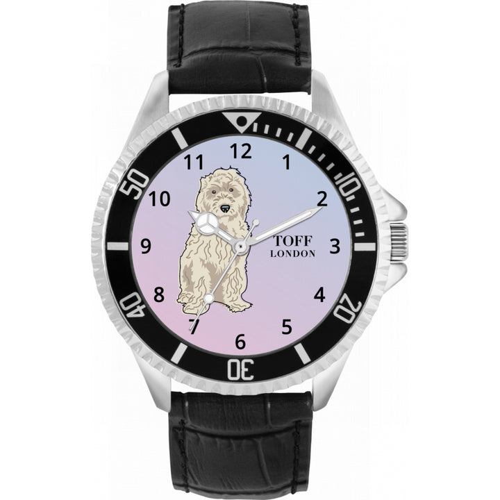 Mens White Cockapoo Dog Watch