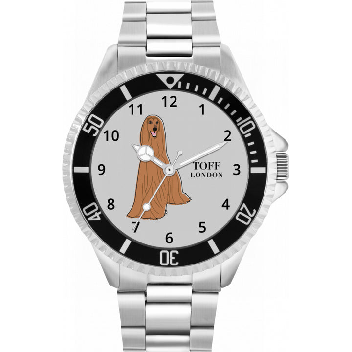 Mens Brown Afghan Hound Dog Watch