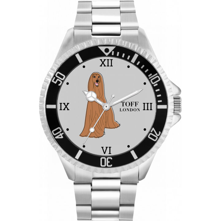 Mens Brown Afghan Hound Dog Watch