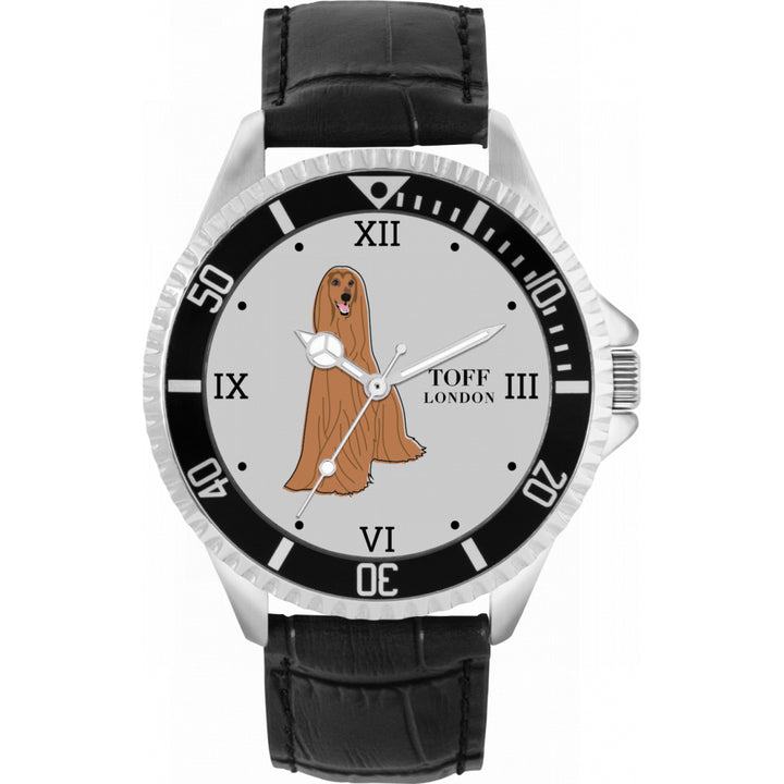 Mens Brown Afghan Hound Dog Watch
