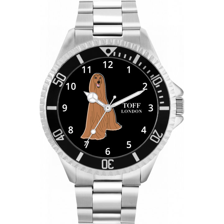 Mens Brown Afghan Hound Dog Watch