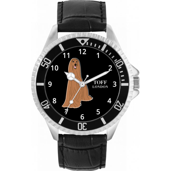 Mens Brown Afghan Hound Dog Watch