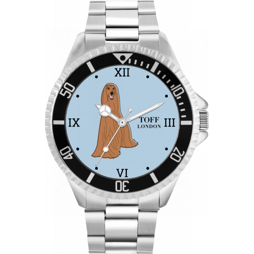 Mens Brown Afghan Hound Dog Watch