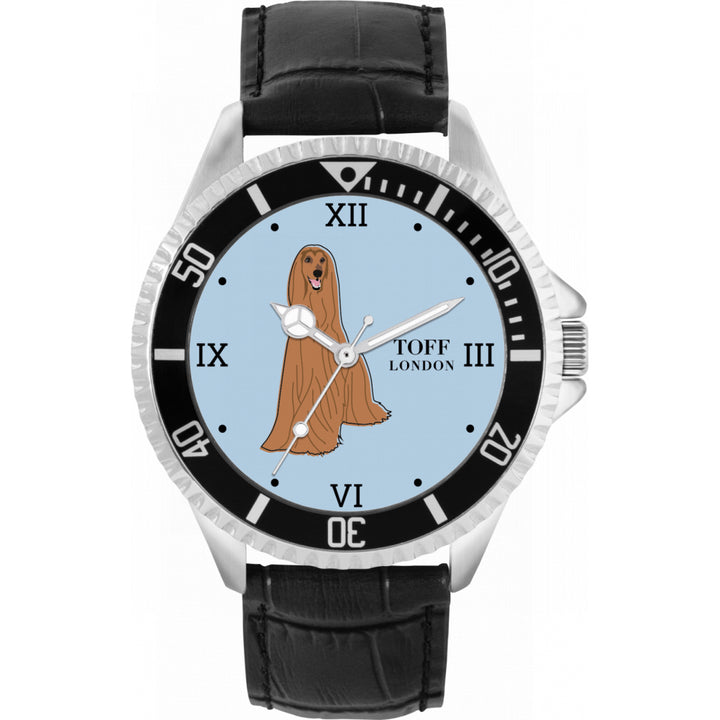Mens Brown Afghan Hound Dog Watch