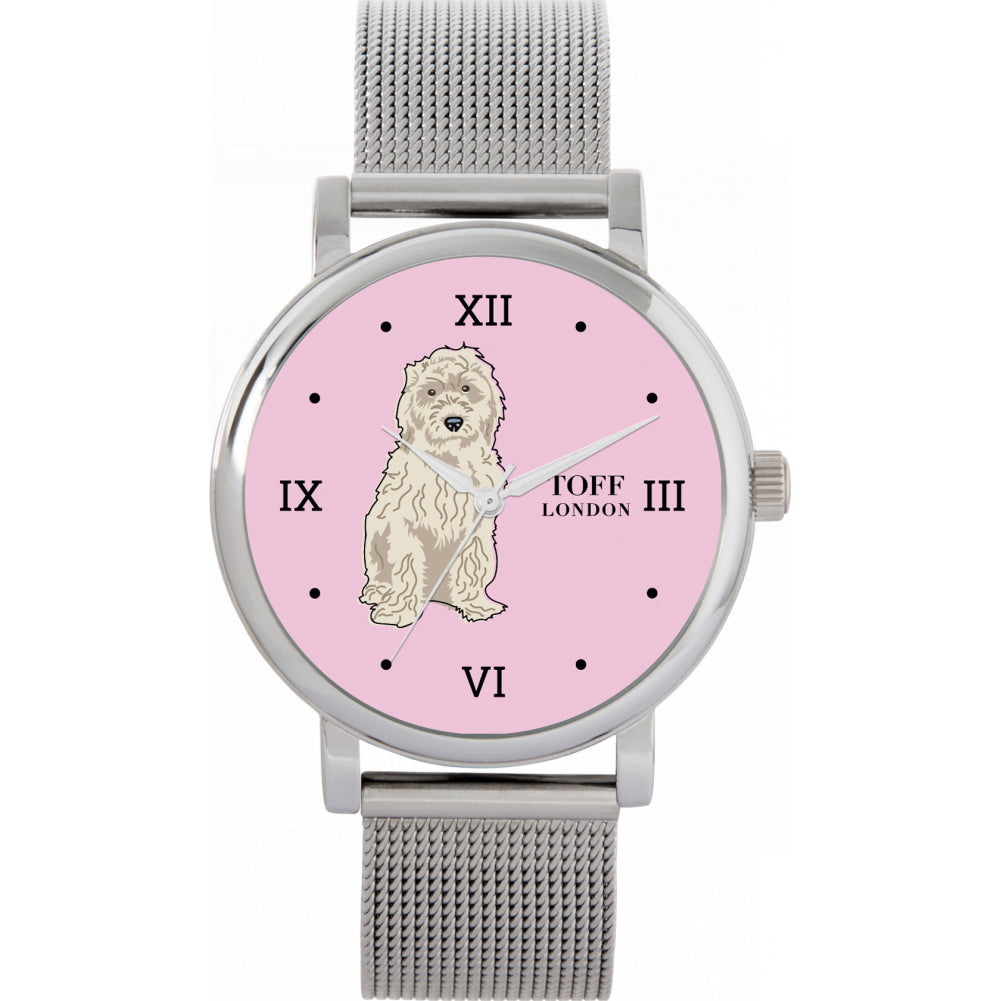 Ladies White Cockapoo Dog Watch
