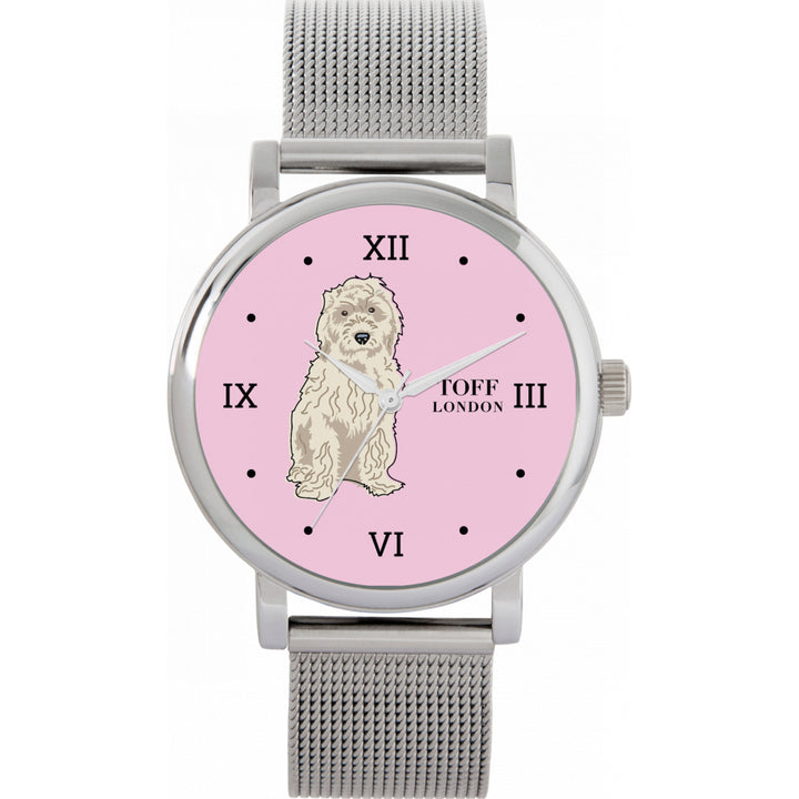 Ladies White Cockapoo Dog Watch