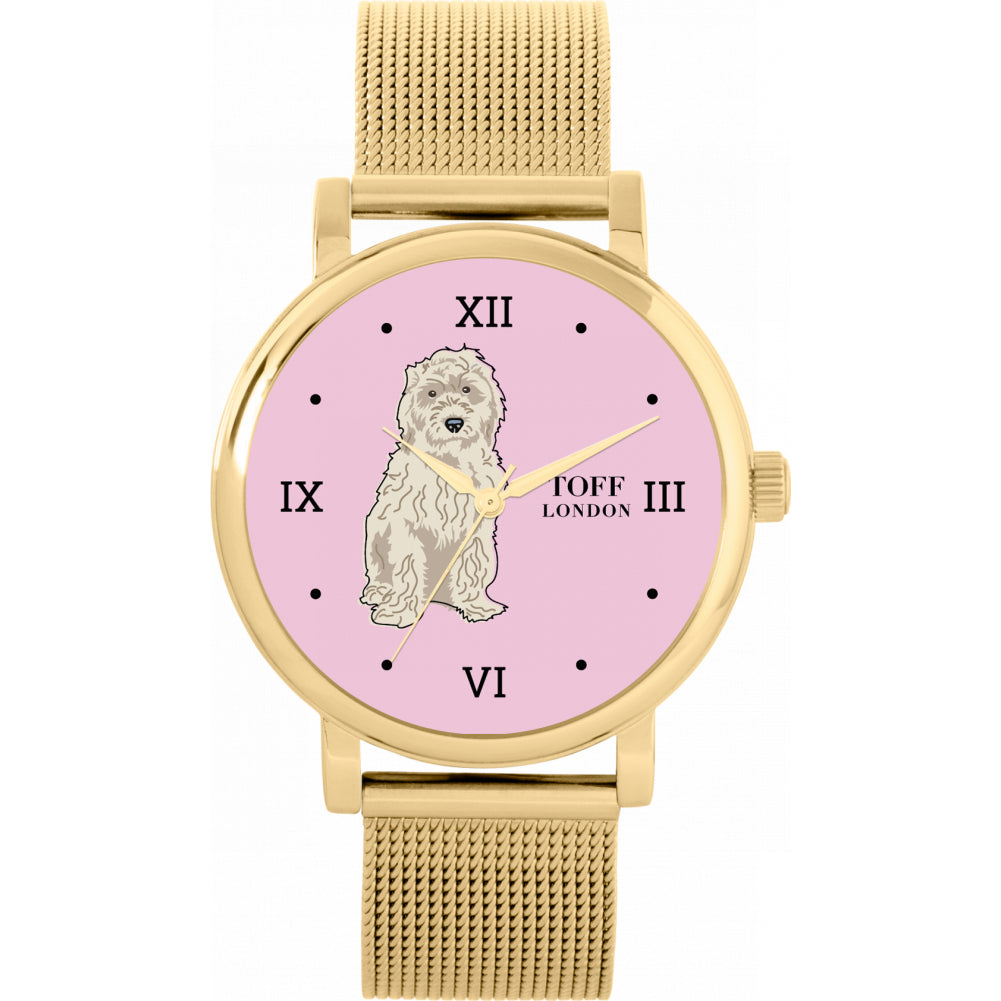 Ladies White Cockapoo Dog Watch