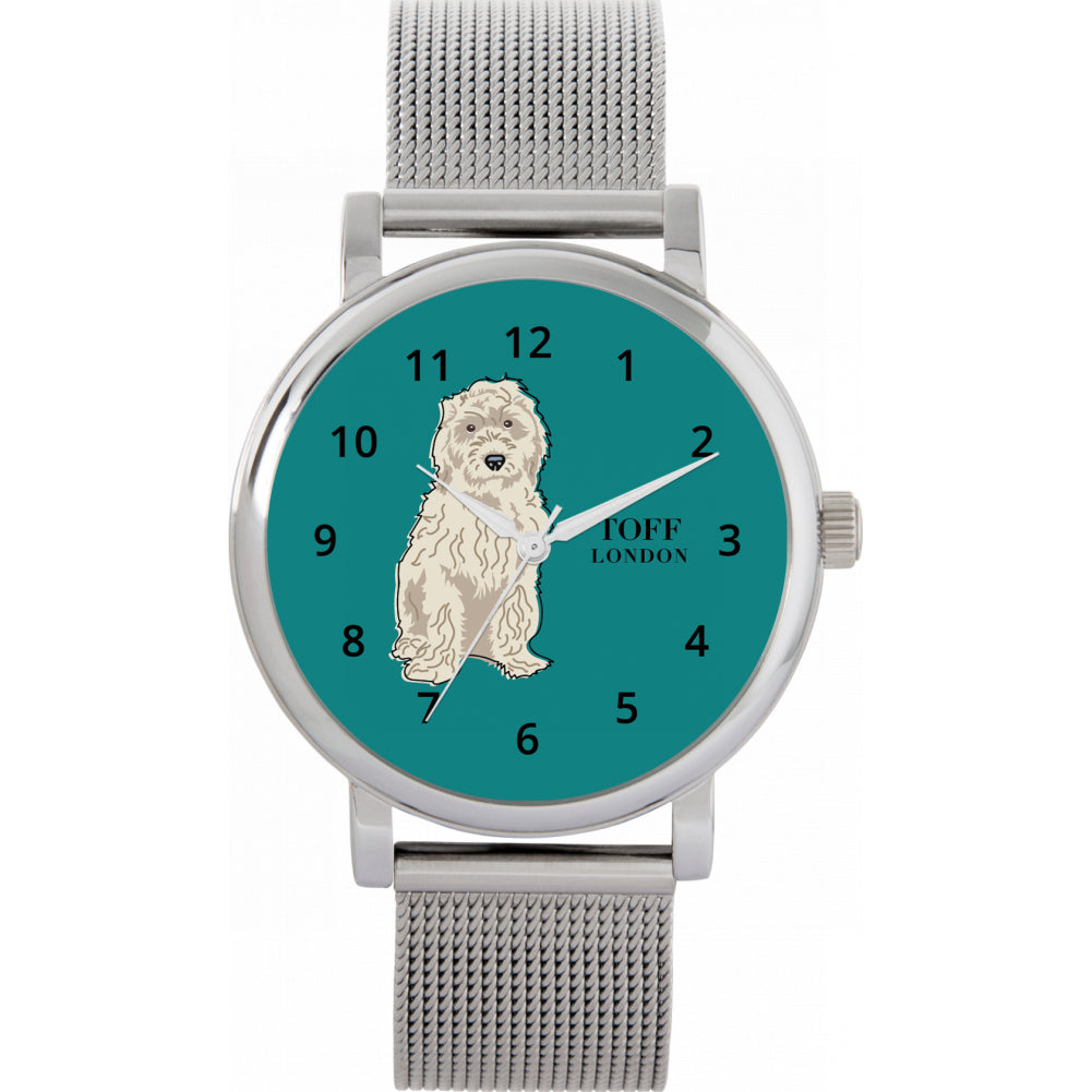 Ladies White Cockapoo Dog Watch