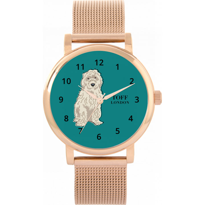 Ladies White Cockapoo Dog Watch