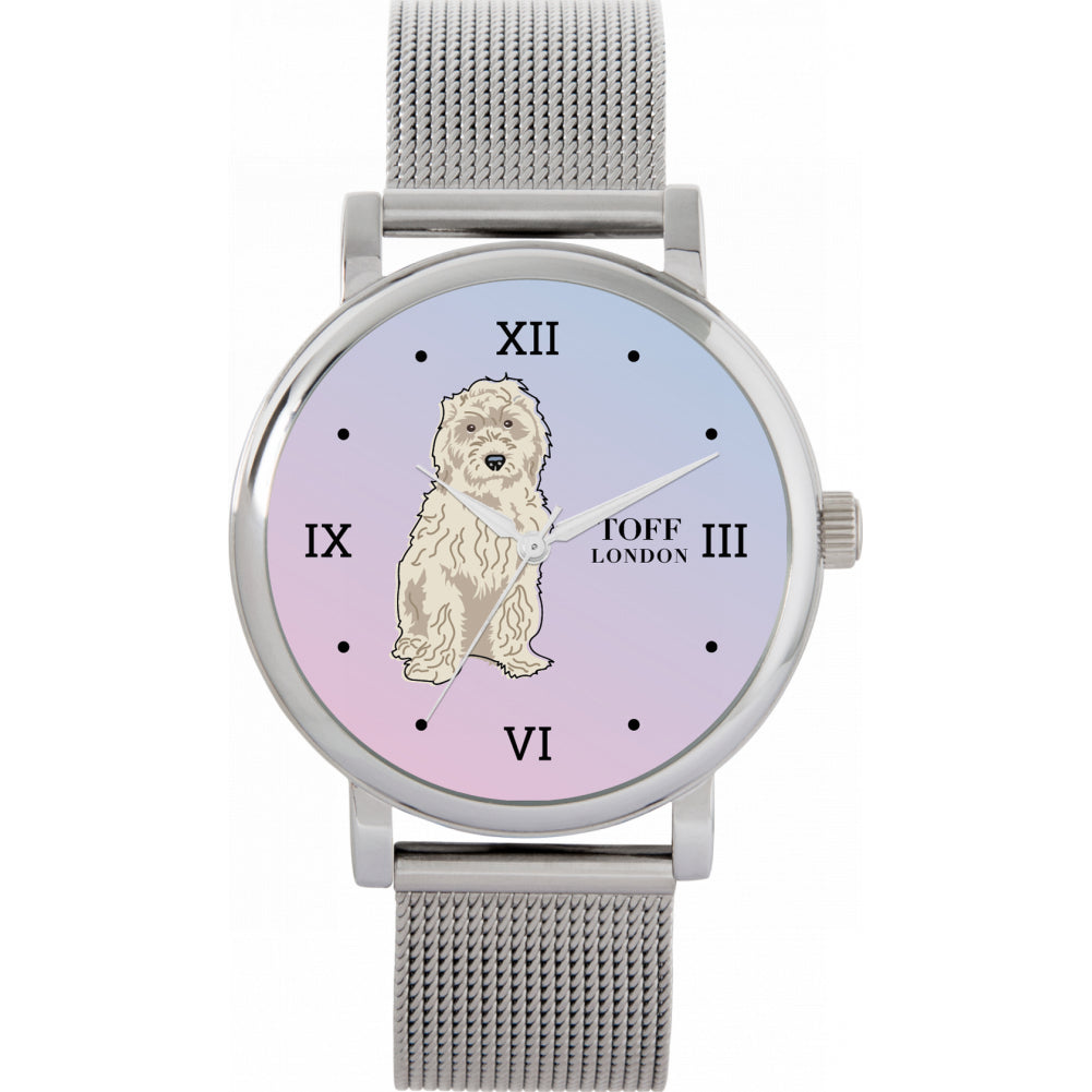 Ladies White Cockapoo Dog Watch