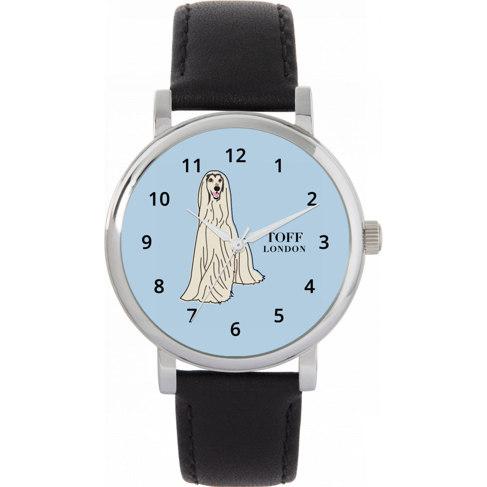 Ladies White Afghan Hound Dog Watch