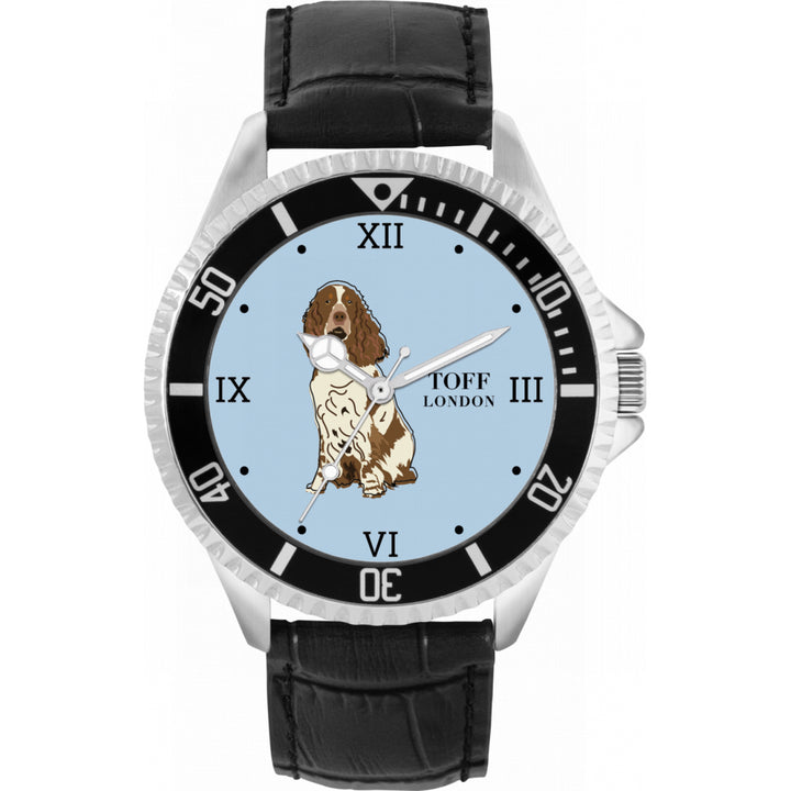 Mens Brown And White Springer Spaniel Dog Watch