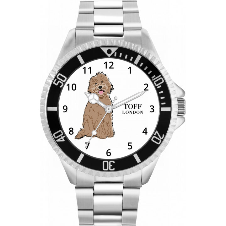 Mens Brown Labradoodle Dog Watch