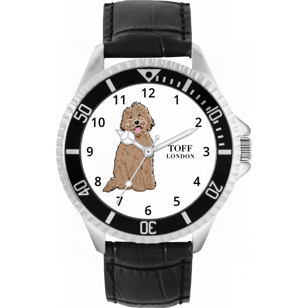 Mens Brown Labradoodle Dog Watch