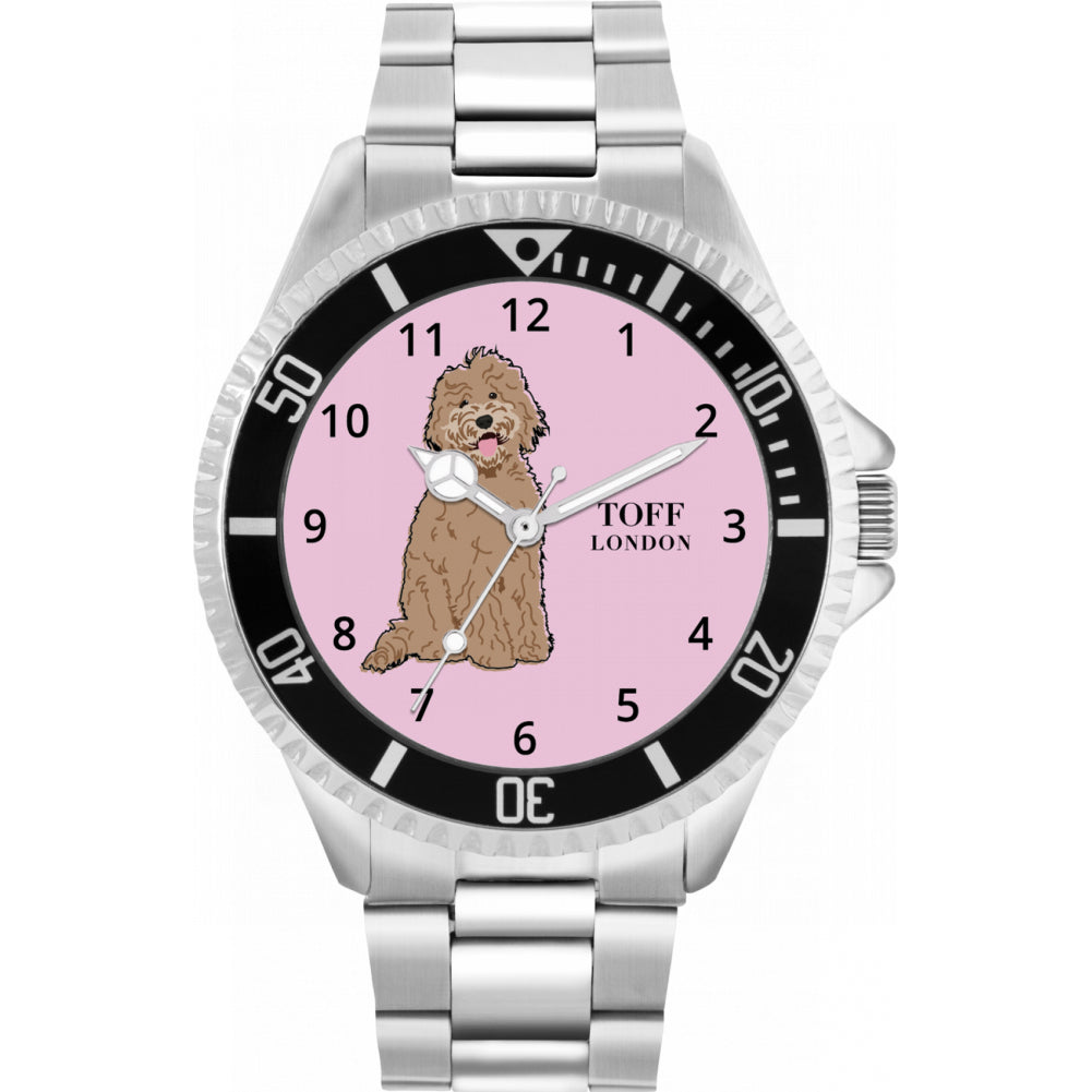 Mens Brown Labradoodle Dog Watch