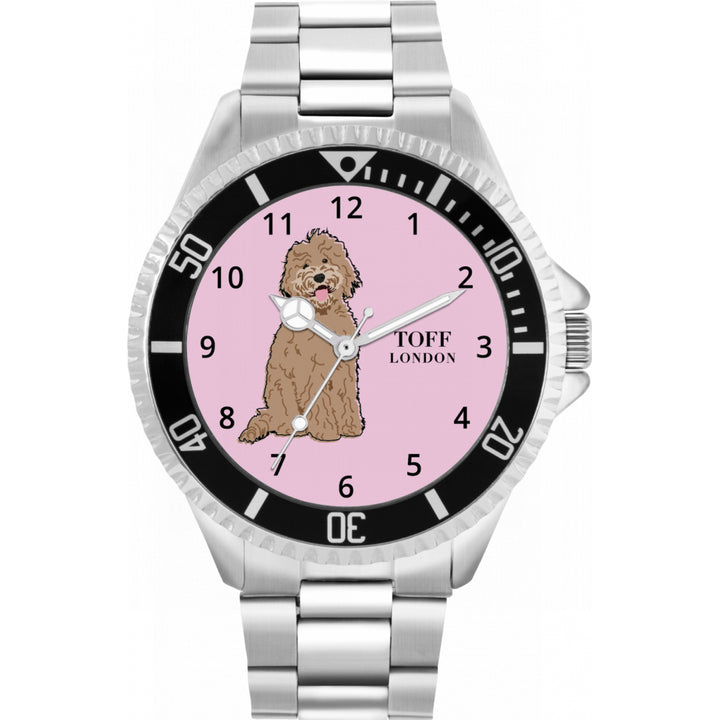 Mens Brown Labradoodle Dog Watch