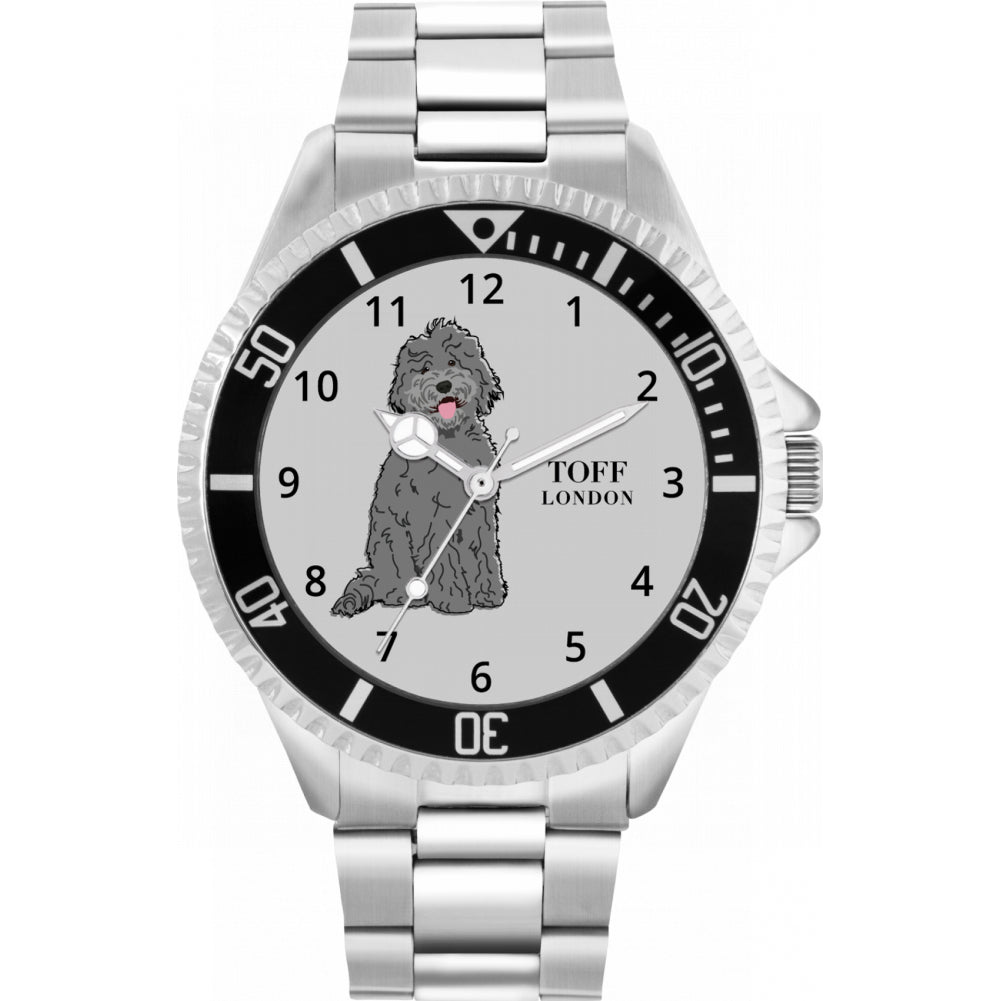 Mens Grey Labradoodle Dog Watch