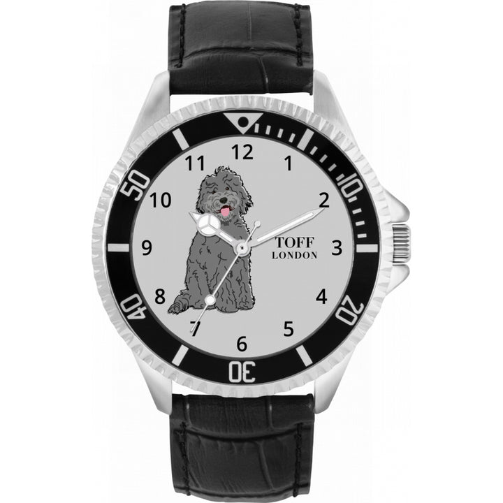 Mens Grey Labradoodle Dog Watch