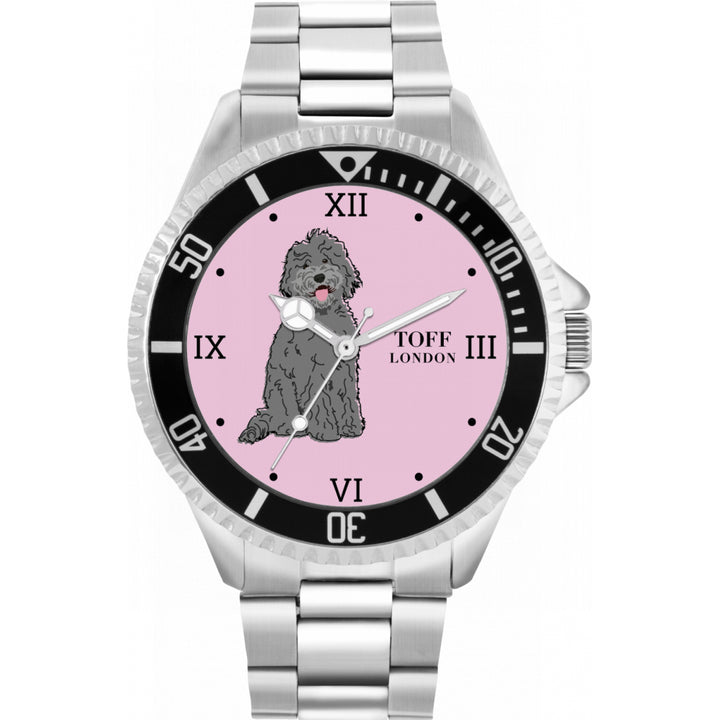 Mens Grey Labradoodle Dog Watch
