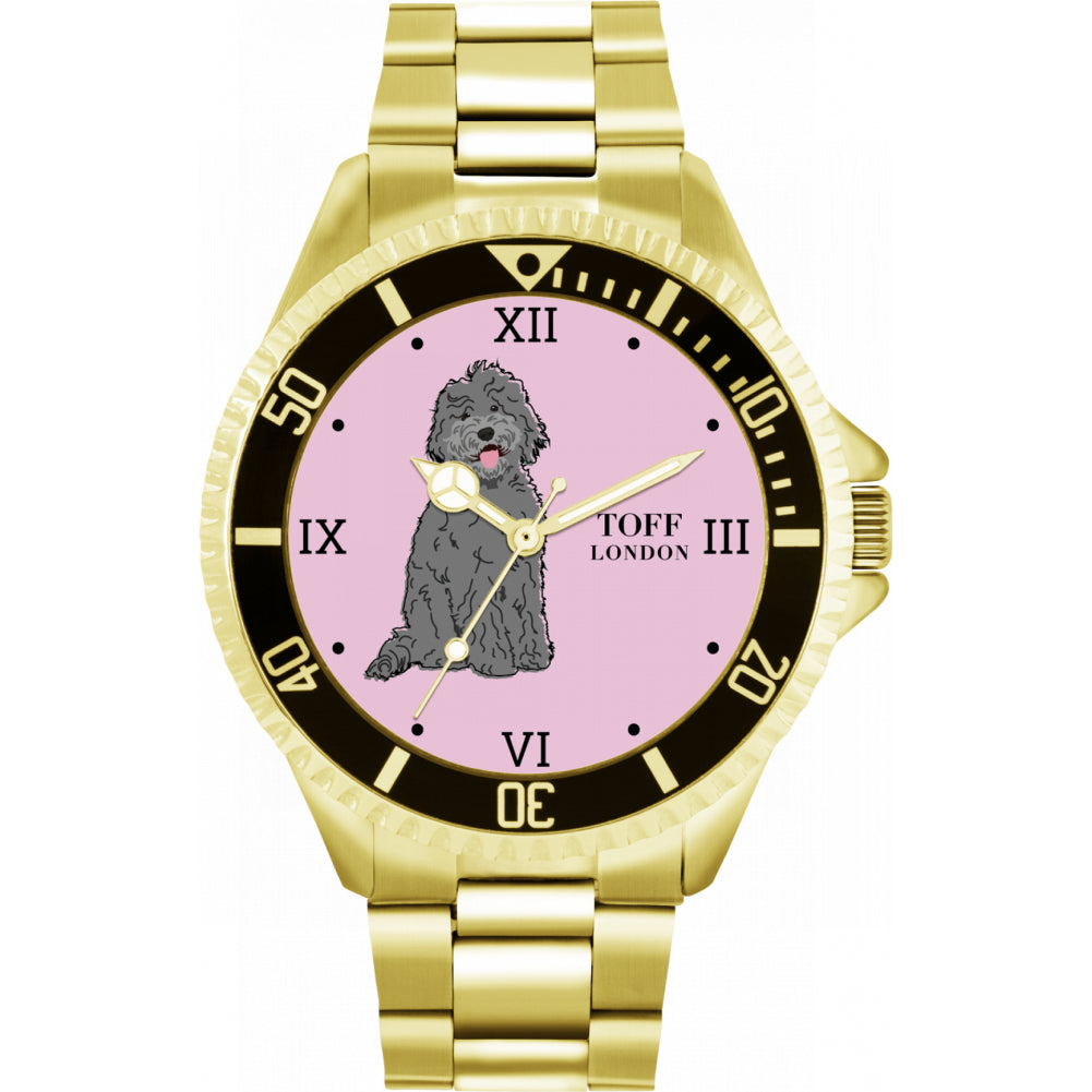 Mens Grey Labradoodle Dog Watch