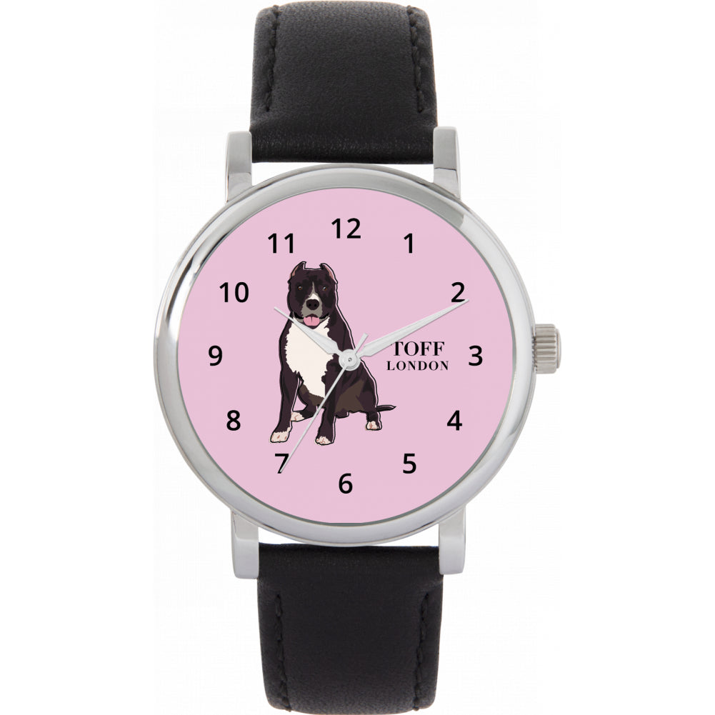 Ladies Brown Staffordshire Bull Terrier Dog Watch