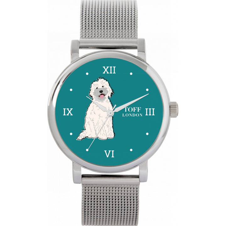 Ladies White Labradoodle Dog Watch