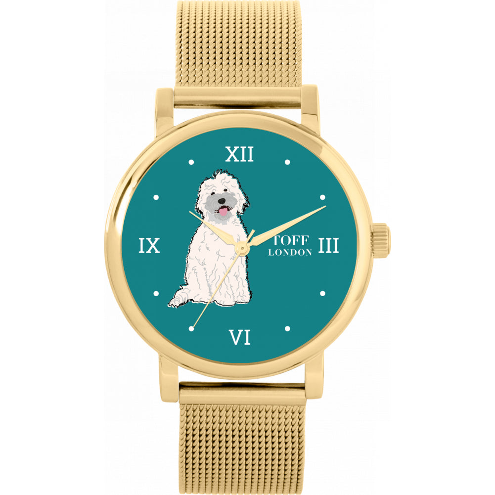 Ladies White Labradoodle Dog Watch