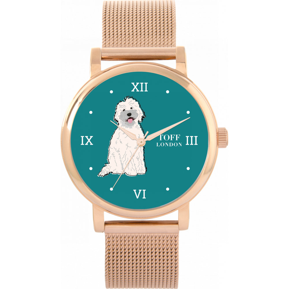 Ladies White Labradoodle Dog Watch