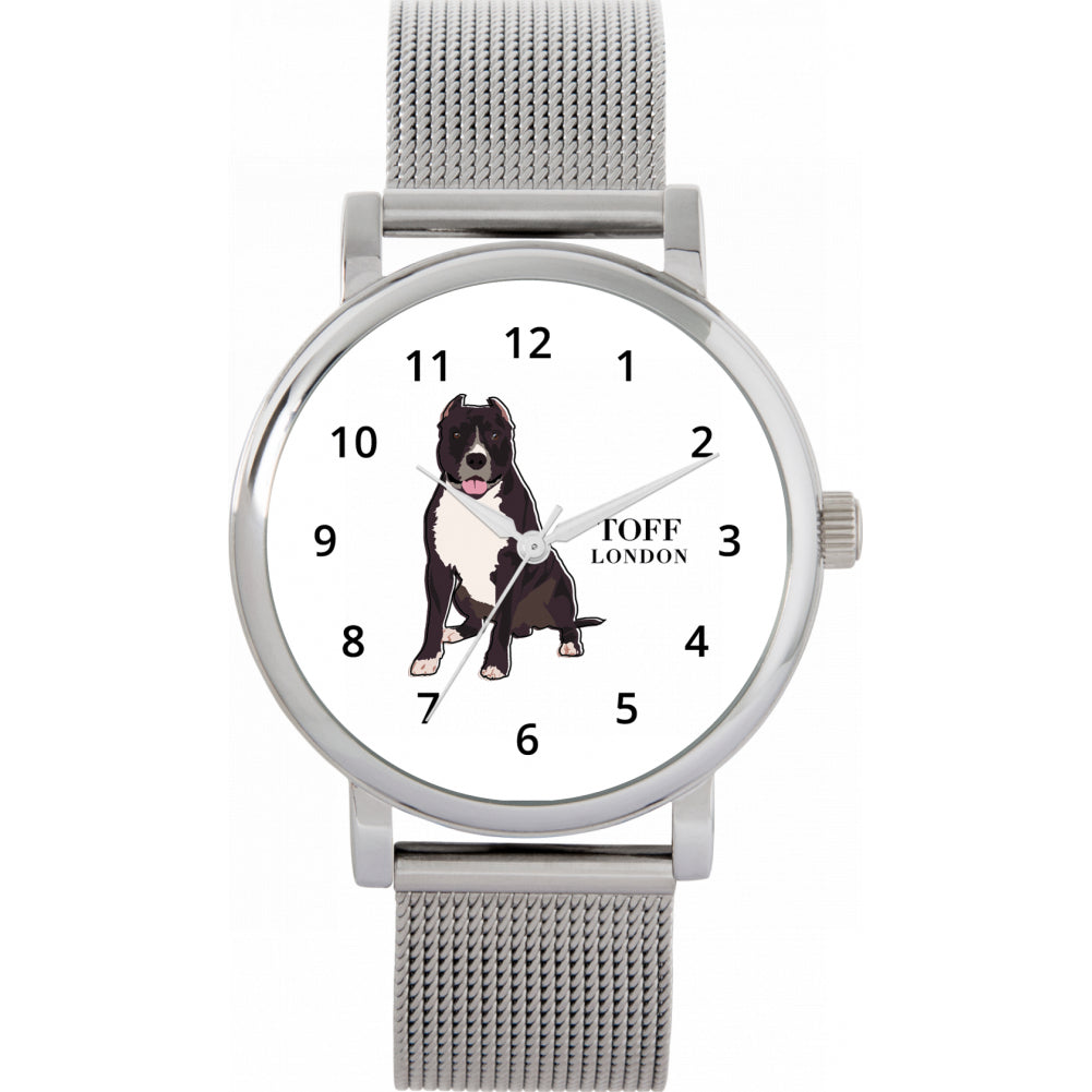 Ladies Brown Staffordshire Bull Terrier Dog Watch