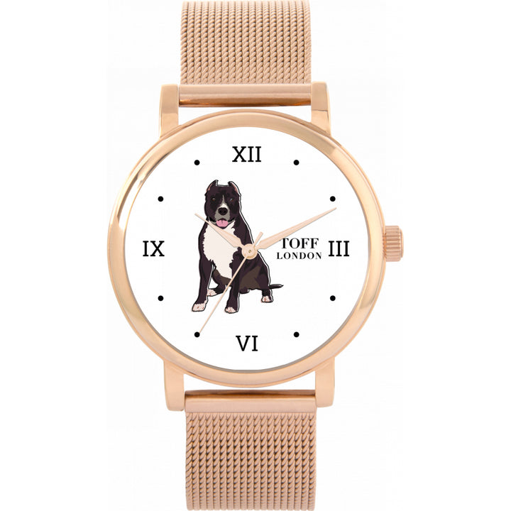 Ladies Brown Staffordshire Bull Terrier Dog Watch