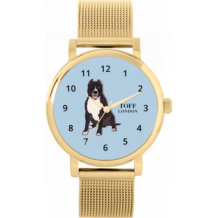Ladies Brown Staffordshire Bull Terrier Dog Watch