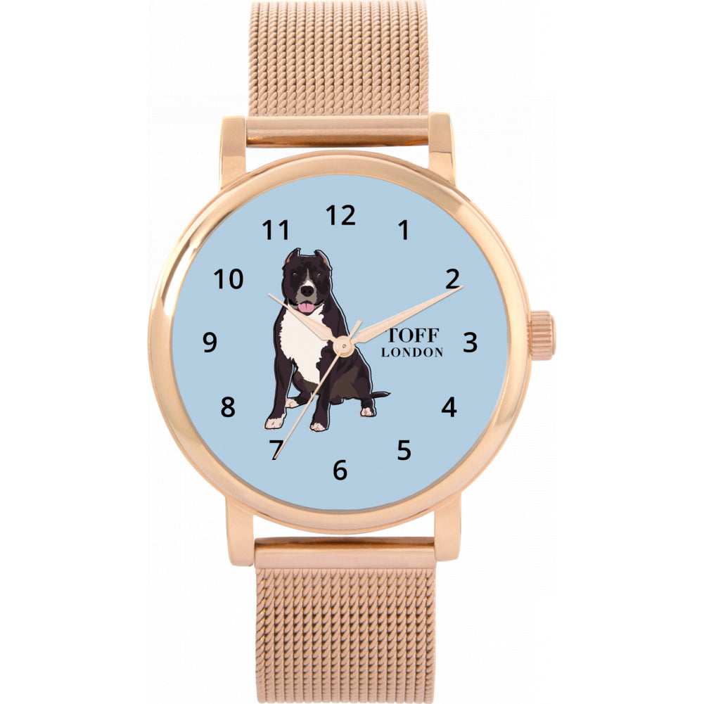 Ladies Brown Staffordshire Bull Terrier Dog Watch