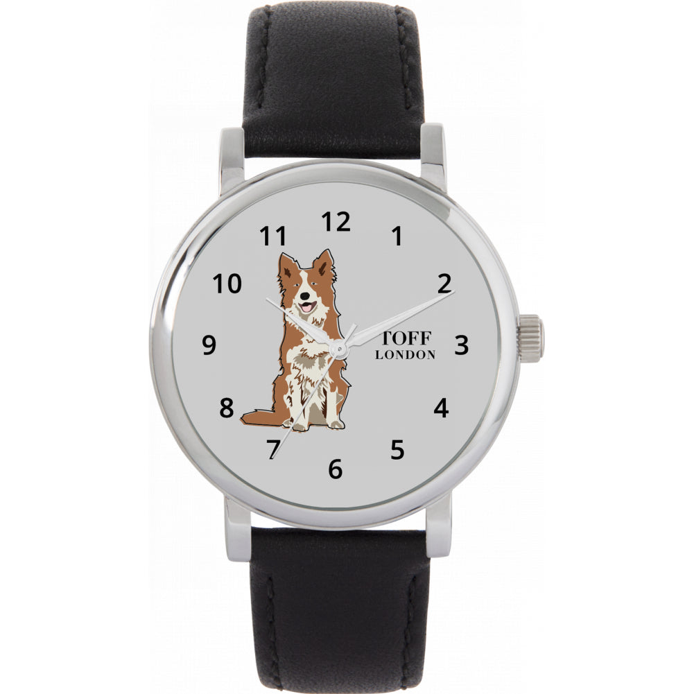 Ladies Brown Border Collie Dog Watch