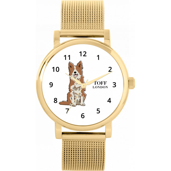 Ladies Brown Border Collie Dog Watch
