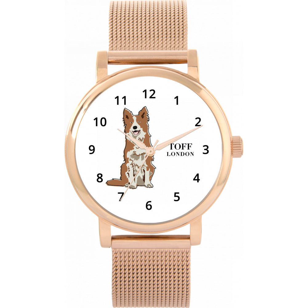 Ladies Brown Border Collie Dog Watch