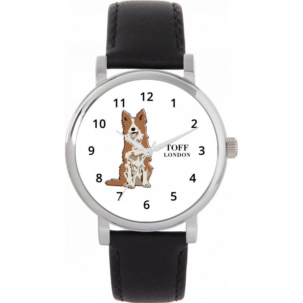 Ladies Brown Border Collie Dog Watch