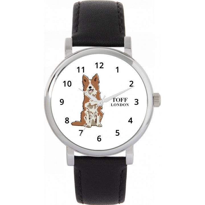 Ladies Brown Border Collie Dog Watch