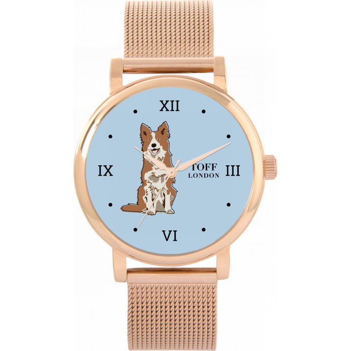 Ladies Brown Border Collie Dog Watch