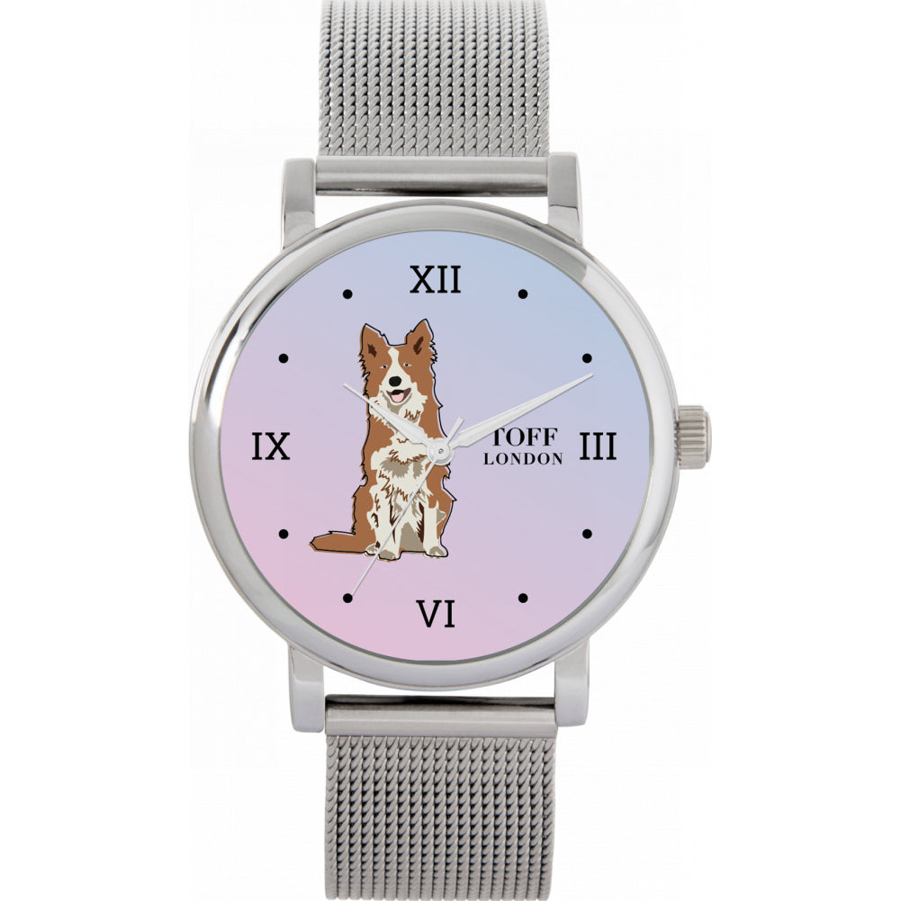 Ladies Brown Border Collie Dog Watch