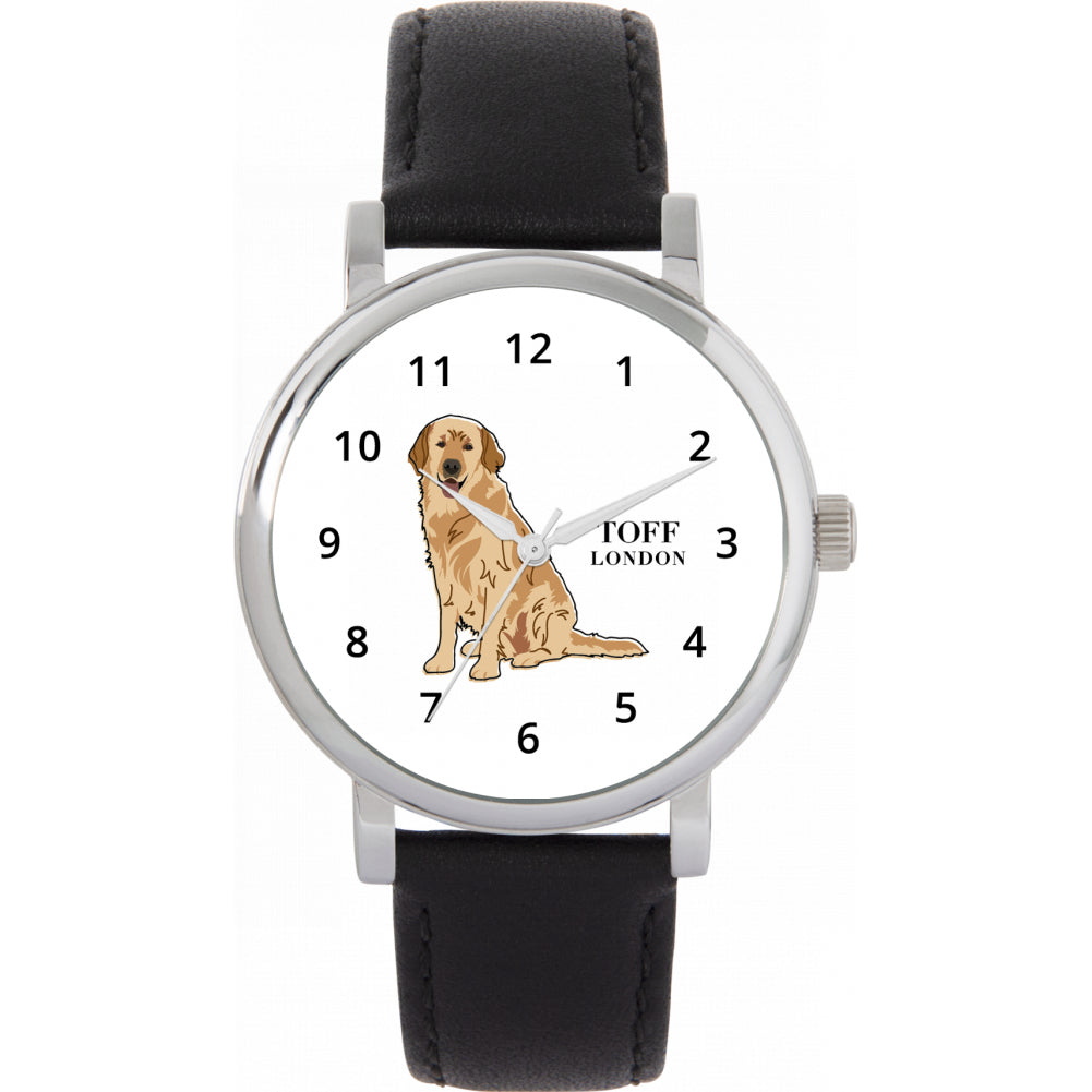 Ladies Beige Golden Retriever Dog Watch