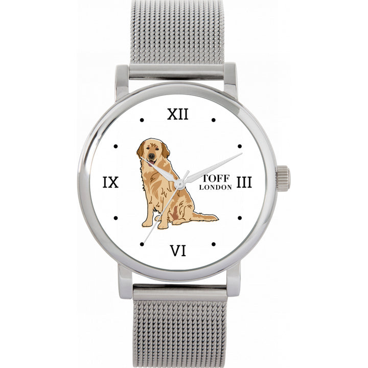 Ladies Beige Golden Retriever Dog Watch