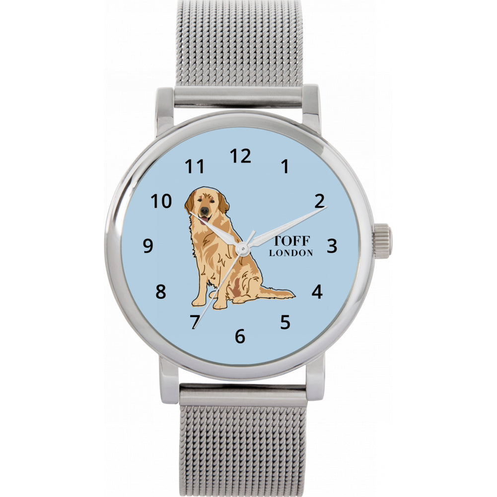 Ladies Beige Golden Retriever Dog Watch