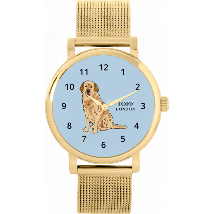 Ladies Beige Golden Retriever Dog Watch