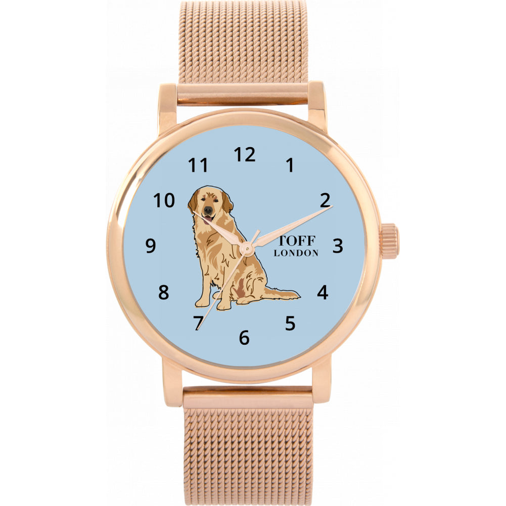 Ladies Beige Golden Retriever Dog Watch