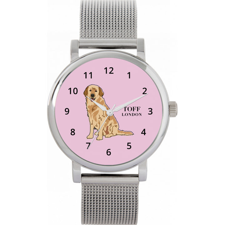 Ladies Beige Golden Retriever Dog Watch